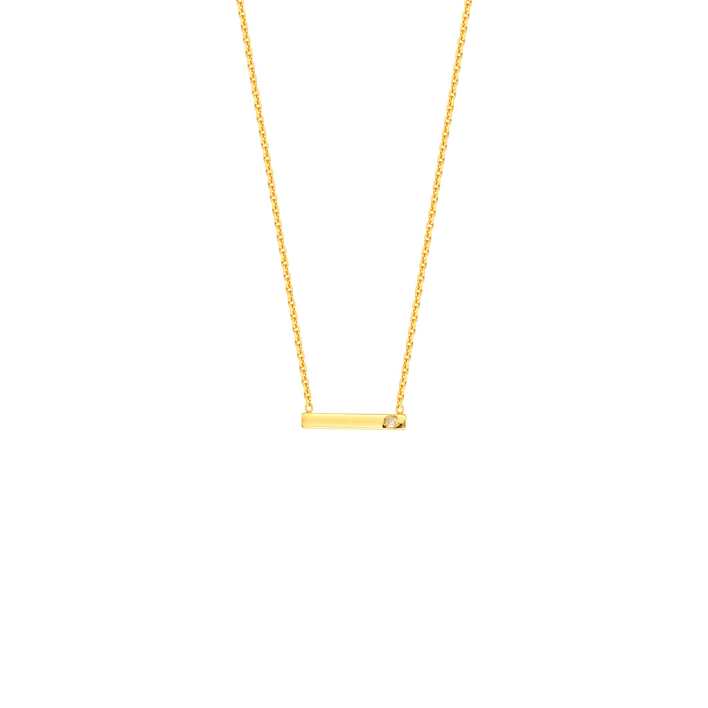 Diamond Mini Bar Necklace-Necklace-Milano DG