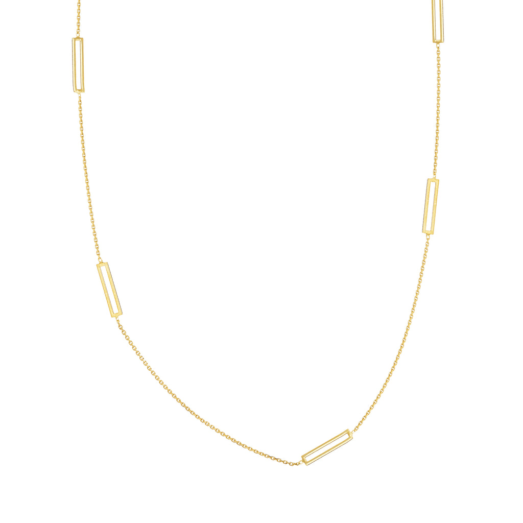 Rectangle Station Necklace-Necklace-Milano DG