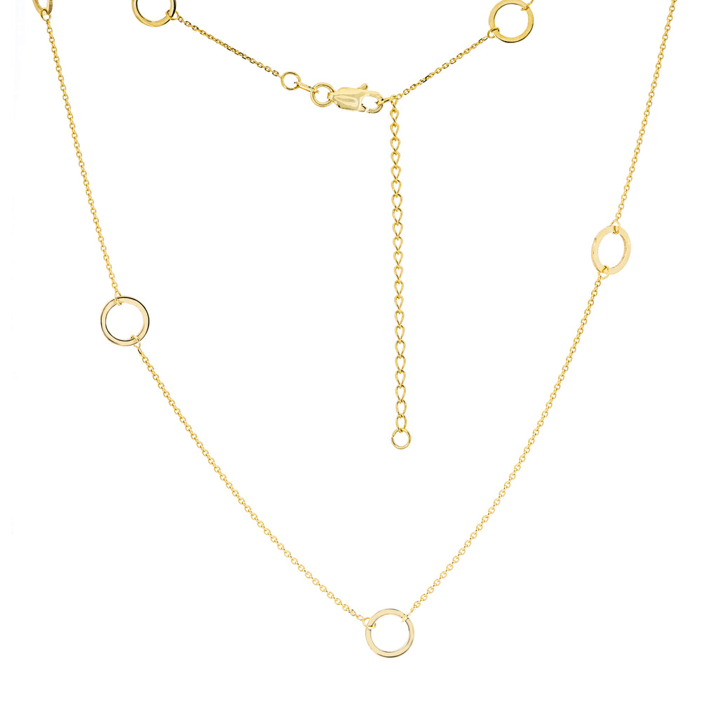 Open Circle Station Necklace-Necklace-Milano DG