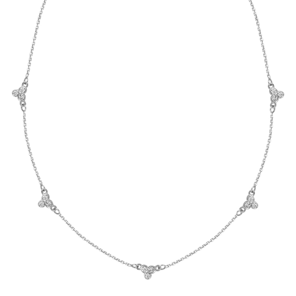 Diamond Cluster Station Necklace-Necklace-Milano DG