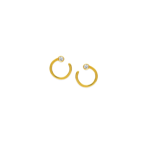 Open Hoop Diamond Earring-Earring-Milano DG