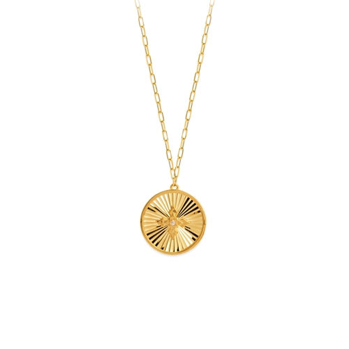 Diamond Cross Medallion Necklace-Necklace-Milano DG